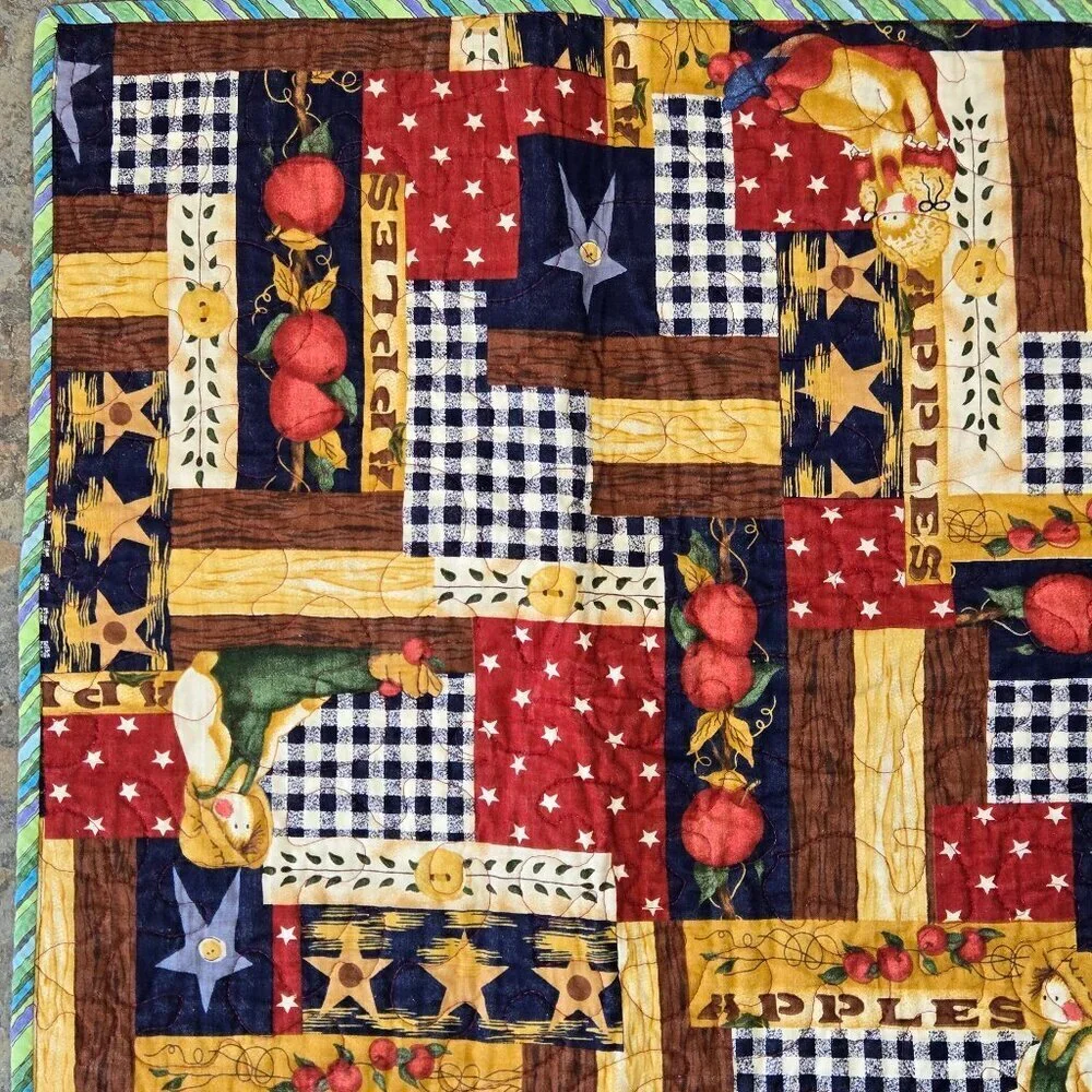 Quilted Fall/Halloween Witch Runner Colorful Patchwork Rustic Holiday Home